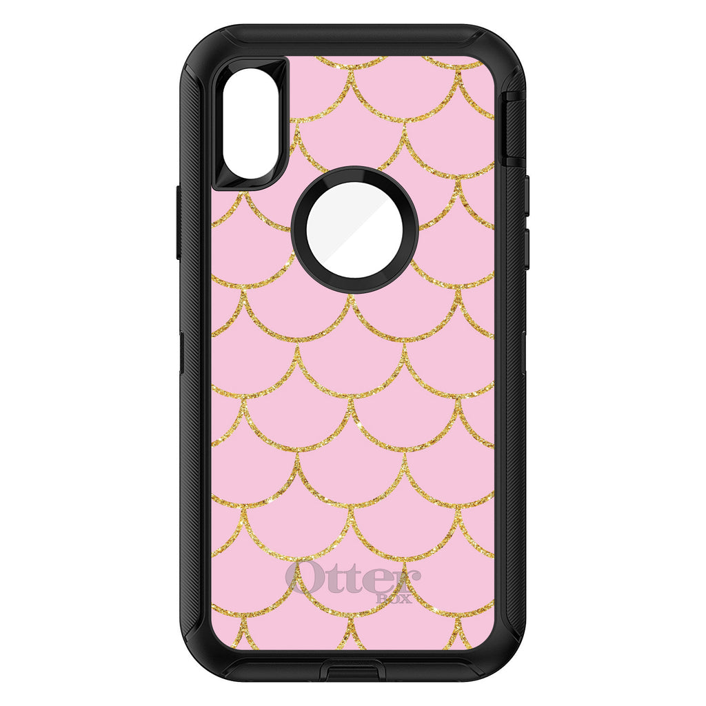 Pink & Gold Print, Scalloped Pattern OtterBox Defender Case for iPhone & Galaxy, view 3