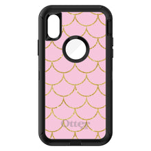 DistinctInk™ OtterBox Defender Series Case for Apple iPhone / Samsung Galaxy / Google Pixel - Pink & Gold Print - Scalloped Pattern