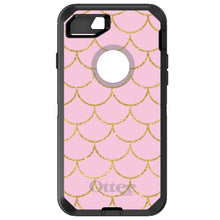 DistinctInk™ OtterBox Defender Series Case for Apple iPhone / Samsung Galaxy / Google Pixel - Pink & Gold Print - Scalloped Pattern