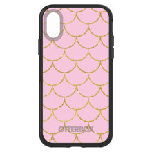 DistinctInk™ OtterBox Symmetry Series Case for Apple iPhone / Samsung Galaxy / Google Pixel - Pink & Gold Print - Scalloped Pattern