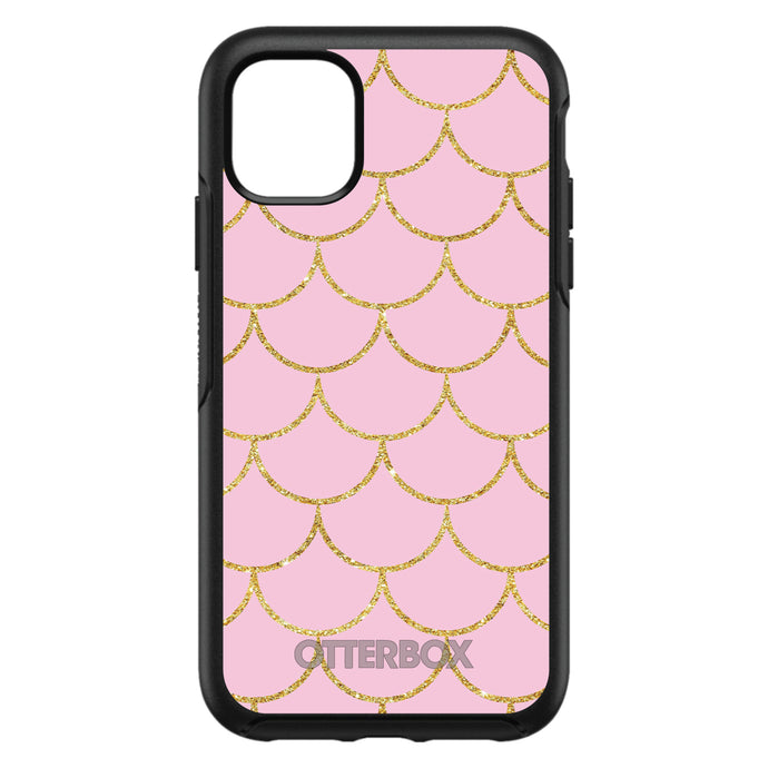 DistinctInk™ OtterBox Symmetry Series Case for Apple iPhone / Samsung Galaxy / Google Pixel - Pink & Gold Print - Scalloped Pattern