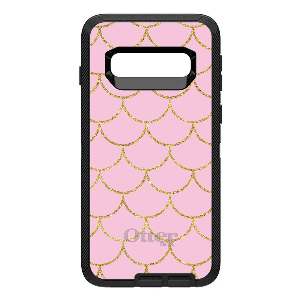 Pink & Gold Print, Scalloped Pattern OtterBox Defender Case for iPhone & Galaxy, view 9