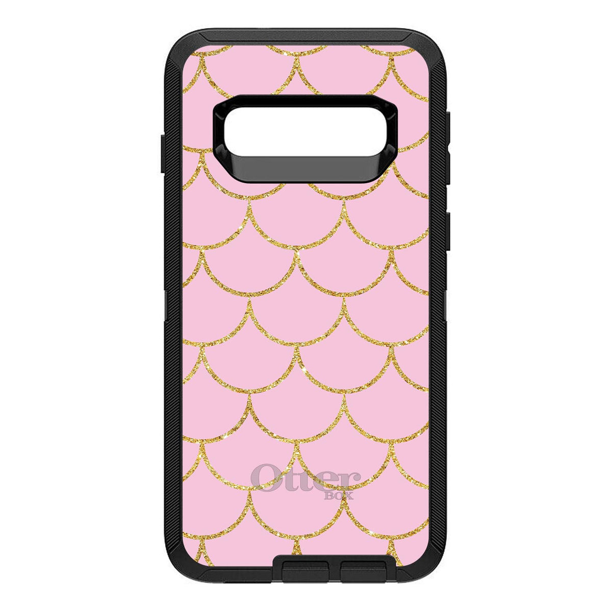 Pink & Gold Print, Scalloped Pattern OtterBox Defender Case for iPhone & Galaxy, view 9