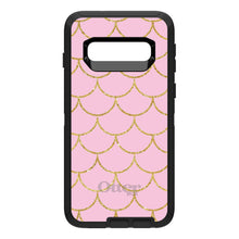 DistinctInk™ OtterBox Defender Series Case for Apple iPhone / Samsung Galaxy / Google Pixel - Pink & Gold Print - Scalloped Pattern
