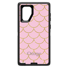 DistinctInk™ OtterBox Defender Series Case for Apple iPhone / Samsung Galaxy / Google Pixel - Pink & Gold Print - Scalloped Pattern