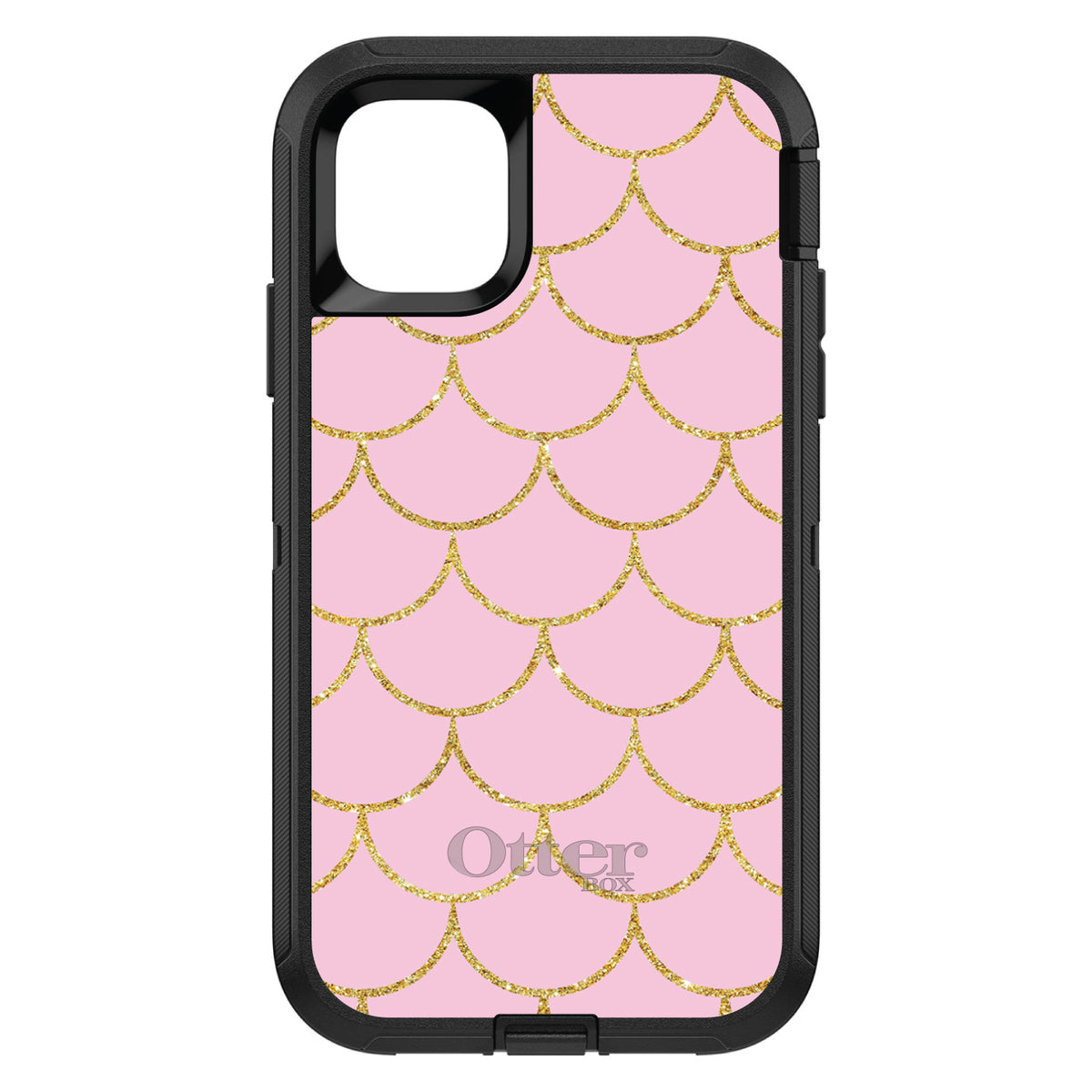 Pink & Gold Print, Scalloped Pattern OtterBox Defender Case for iPhone & Galaxy, view 2