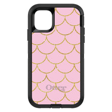 DistinctInk™ OtterBox Defender Series Case for Apple iPhone / Samsung Galaxy / Google Pixel - Pink & Gold Print - Scalloped Pattern