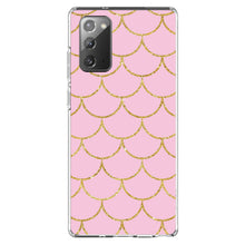 DistinctInk® Clear Shockproof Hybrid Case for Apple iPhone / Samsung Galaxy / Google Pixel - Pink & Gold Print - Scalloped Pattern