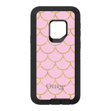 DistinctInk™ OtterBox Defender Series Case for Apple iPhone / Samsung Galaxy / Google Pixel - Pink & Gold Print - Scalloped Pattern