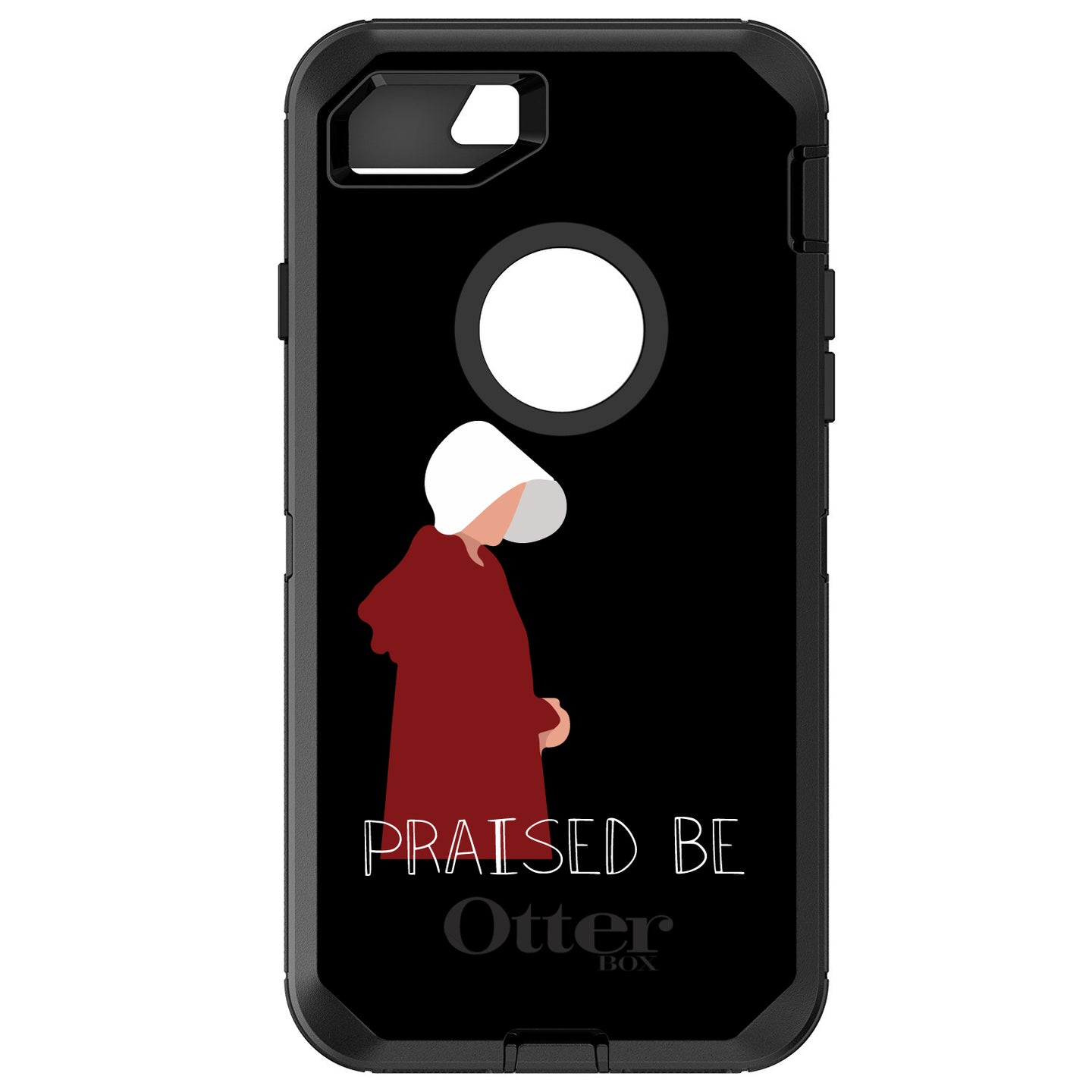 DistinctInk™ OtterBox Defender Series Case for Apple iPhone / Samsung Galaxy / Google Pixel - Praised Be - Handmaid's