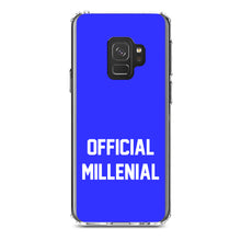 DistinctInk® Clear Shockproof Hybrid Case for Apple iPhone / Samsung Galaxy / Google Pixel - Official Millenial - Blue & White