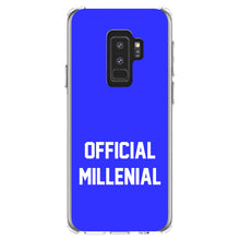 DistinctInk® Clear Shockproof Hybrid Case for Apple iPhone / Samsung Galaxy / Google Pixel - Official Millenial - Blue & White