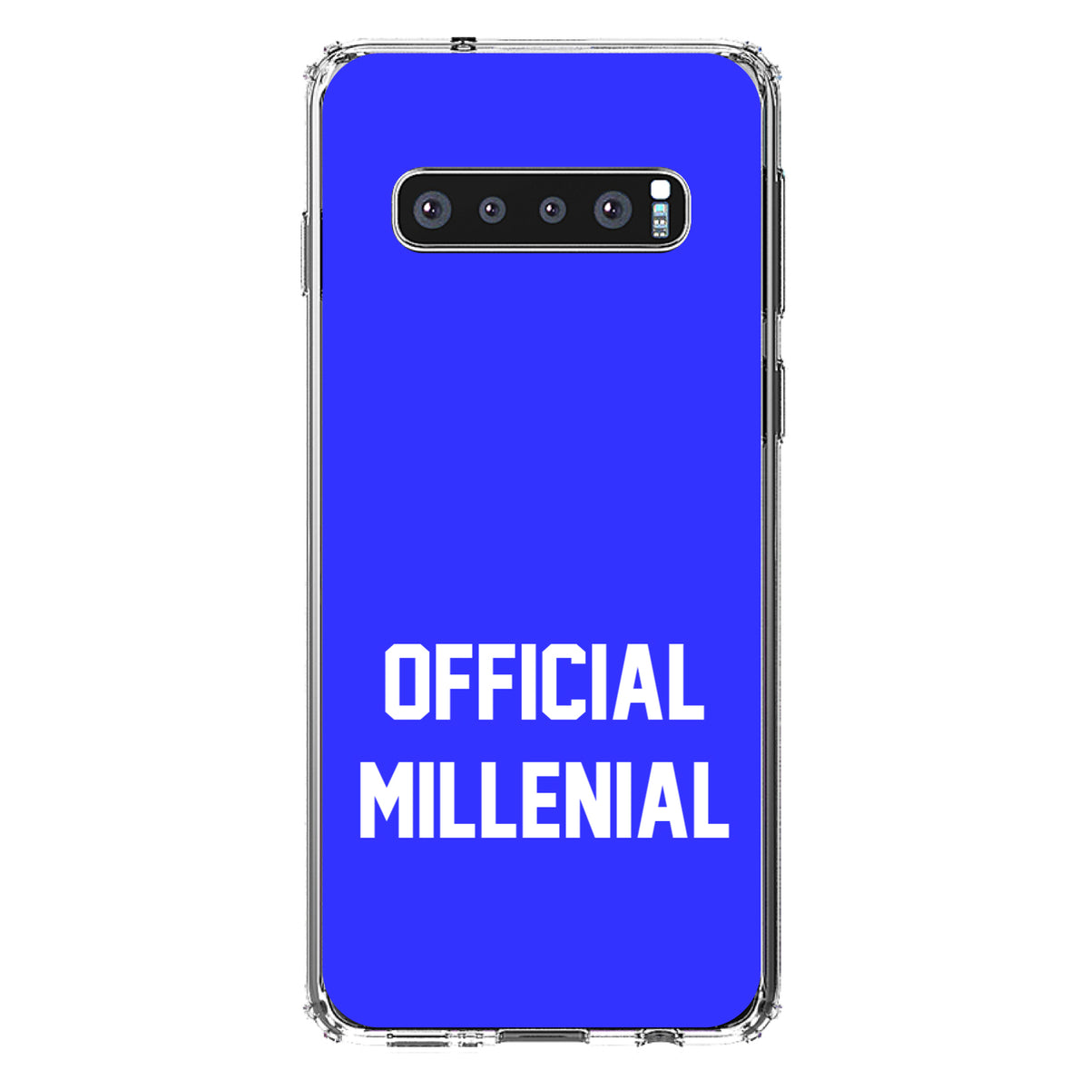 Official Millennial, Blue & White Clear Shockproof iPhone Case, view 17
