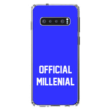 DistinctInk® Clear Shockproof Hybrid Case for Apple iPhone / Samsung Galaxy / Google Pixel - Official Millenial - Blue & White
