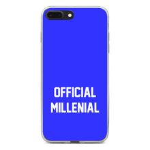 DistinctInk® Clear Shockproof Hybrid Case for Apple iPhone / Samsung Galaxy / Google Pixel - Official Millenial - Blue & White
