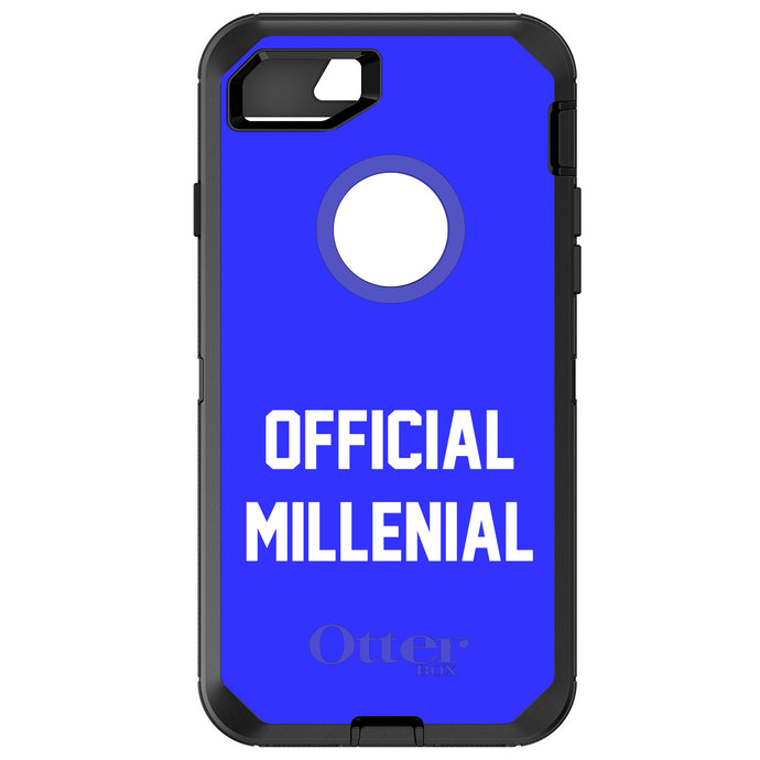 DistinctInk™ OtterBox Defender Series Case for Apple iPhone / Samsung Galaxy / Google Pixel - Official Millenial - Blue & White