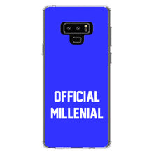 DistinctInk® Clear Shockproof Hybrid Case for Apple iPhone / Samsung Galaxy / Google Pixel - Official Millenial - Blue & White
