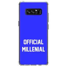 DistinctInk® Clear Shockproof Hybrid Case for Apple iPhone / Samsung Galaxy / Google Pixel - Official Millenial - Blue & White