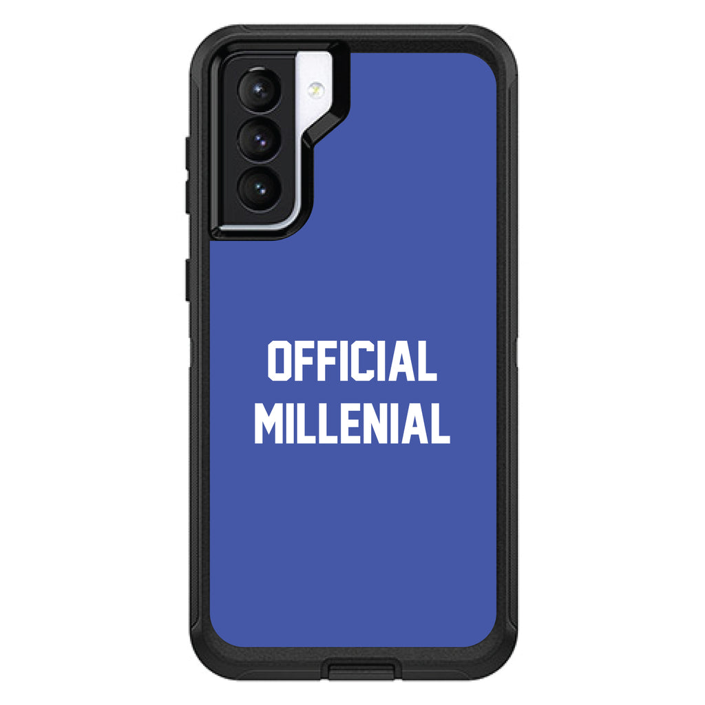 Official Millennial, Blue & White OtterBox Defender Case for iPhone & Galaxy, view 5