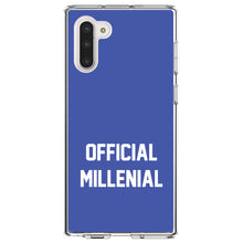 DistinctInk® Clear Shockproof Hybrid Case for Apple iPhone / Samsung Galaxy / Google Pixel - Official Millenial - Blue & White