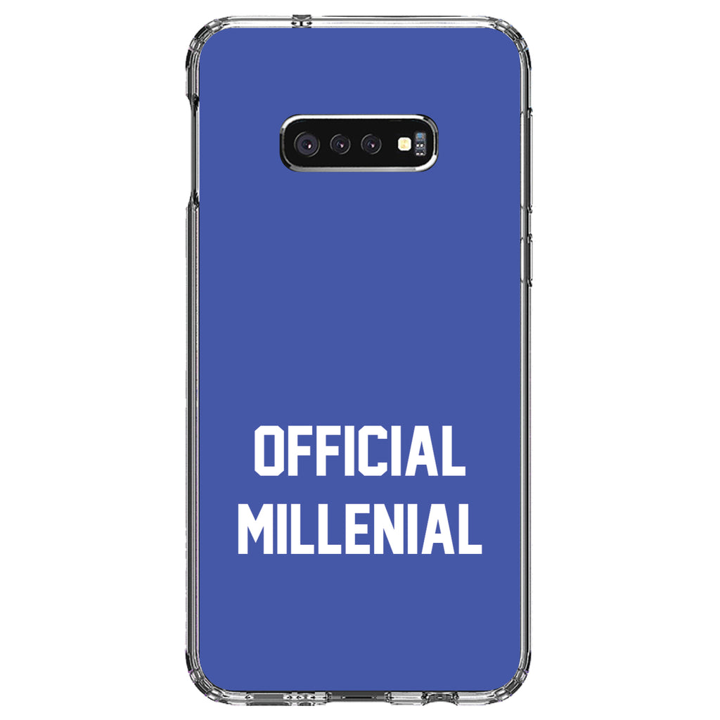Official Millennial, Blue & White Clear Shockproof iPhone Case, view 18