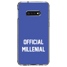 DistinctInk® Clear Shockproof Hybrid Case for Apple iPhone / Samsung Galaxy / Google Pixel - Official Millenial - Blue & White