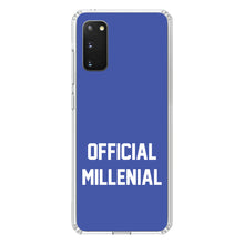 DistinctInk® Clear Shockproof Hybrid Case for Apple iPhone / Samsung Galaxy / Google Pixel - Official Millenial - Blue & White