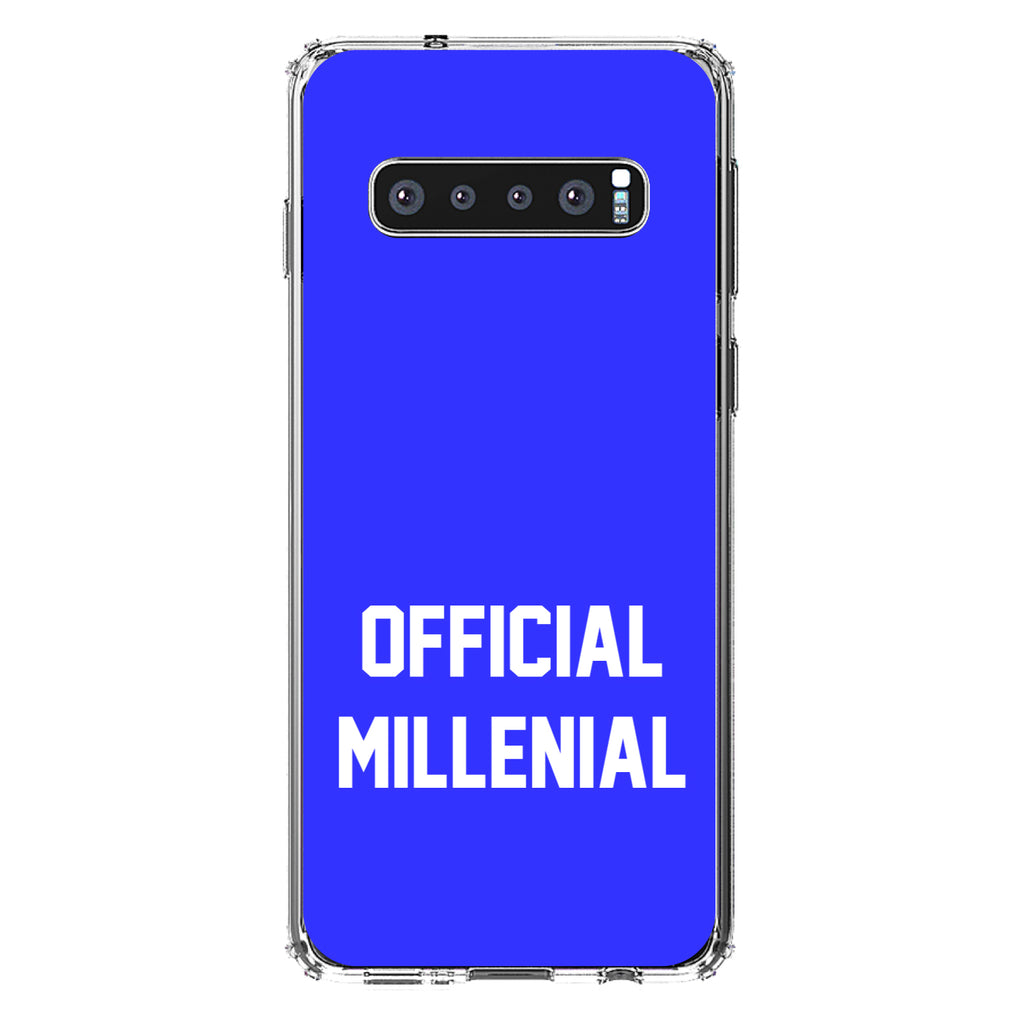 Official Millennial, Blue & White Clear Shockproof iPhone Case, view 16