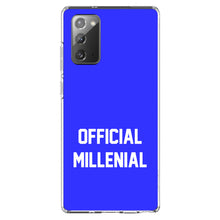 DistinctInk® Clear Shockproof Hybrid Case for Apple iPhone / Samsung Galaxy / Google Pixel - Official Millenial - Blue & White