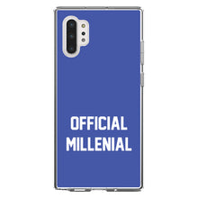 DistinctInk® Clear Shockproof Hybrid Case for Apple iPhone / Samsung Galaxy / Google Pixel - Official Millenial - Blue & White