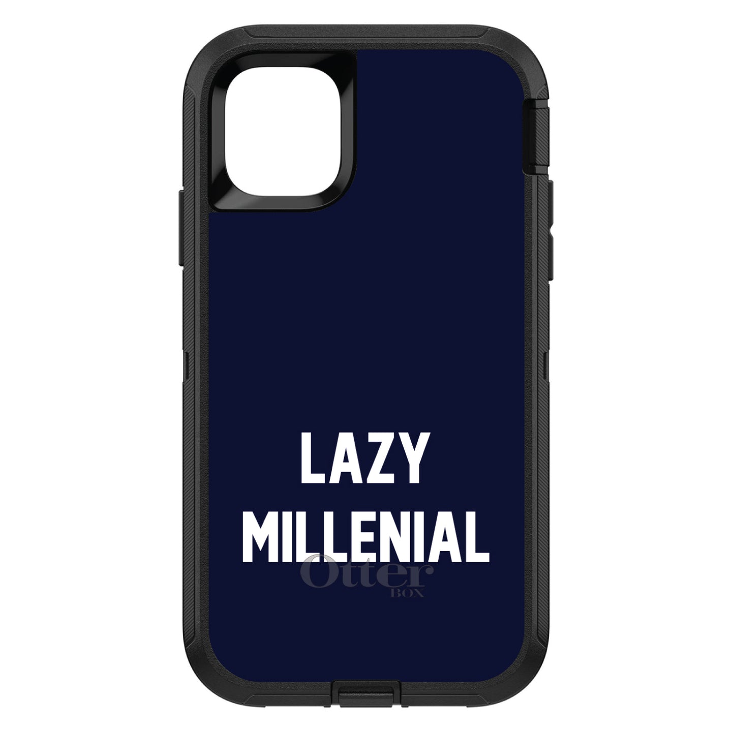 DistinctInk™ OtterBox Defender Series Case for Apple iPhone / Samsung Galaxy / Google Pixel - Lazy Millenial - Navy & White