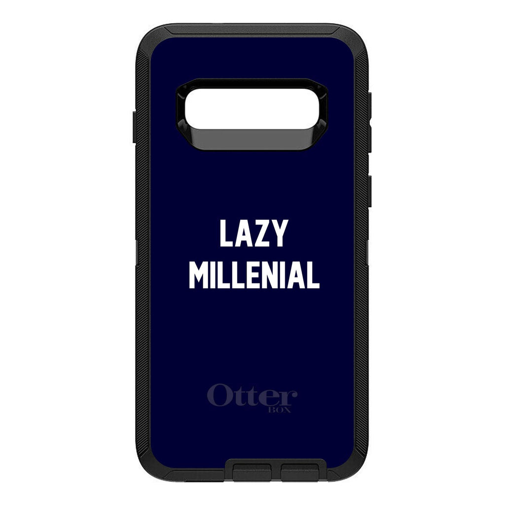Lazy Millennial, Navy & White OtterBox Defender Case for iPhone & Galaxy, view 9