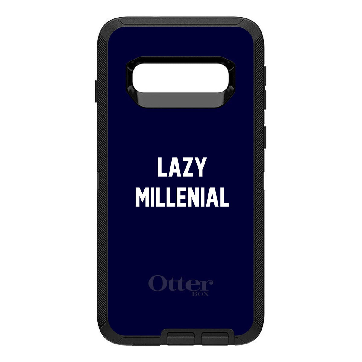 Lazy Millennial, Navy & White OtterBox Defender Case for iPhone & Galaxy, view 9