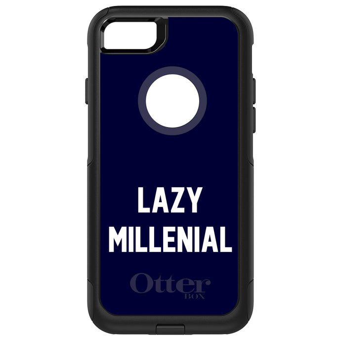 DistinctInk OtterBox Commuter Series Case for Apple iPhone or Samsung Galaxy - Lazy Millenial - Navy & White