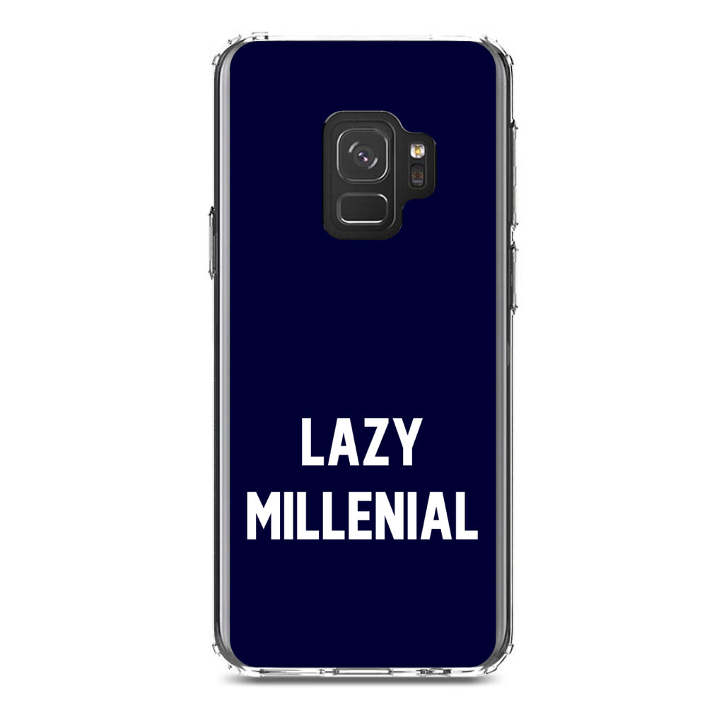 Lazy Millennial, Navy & White Clear Shockproof iPhone Case, view 19