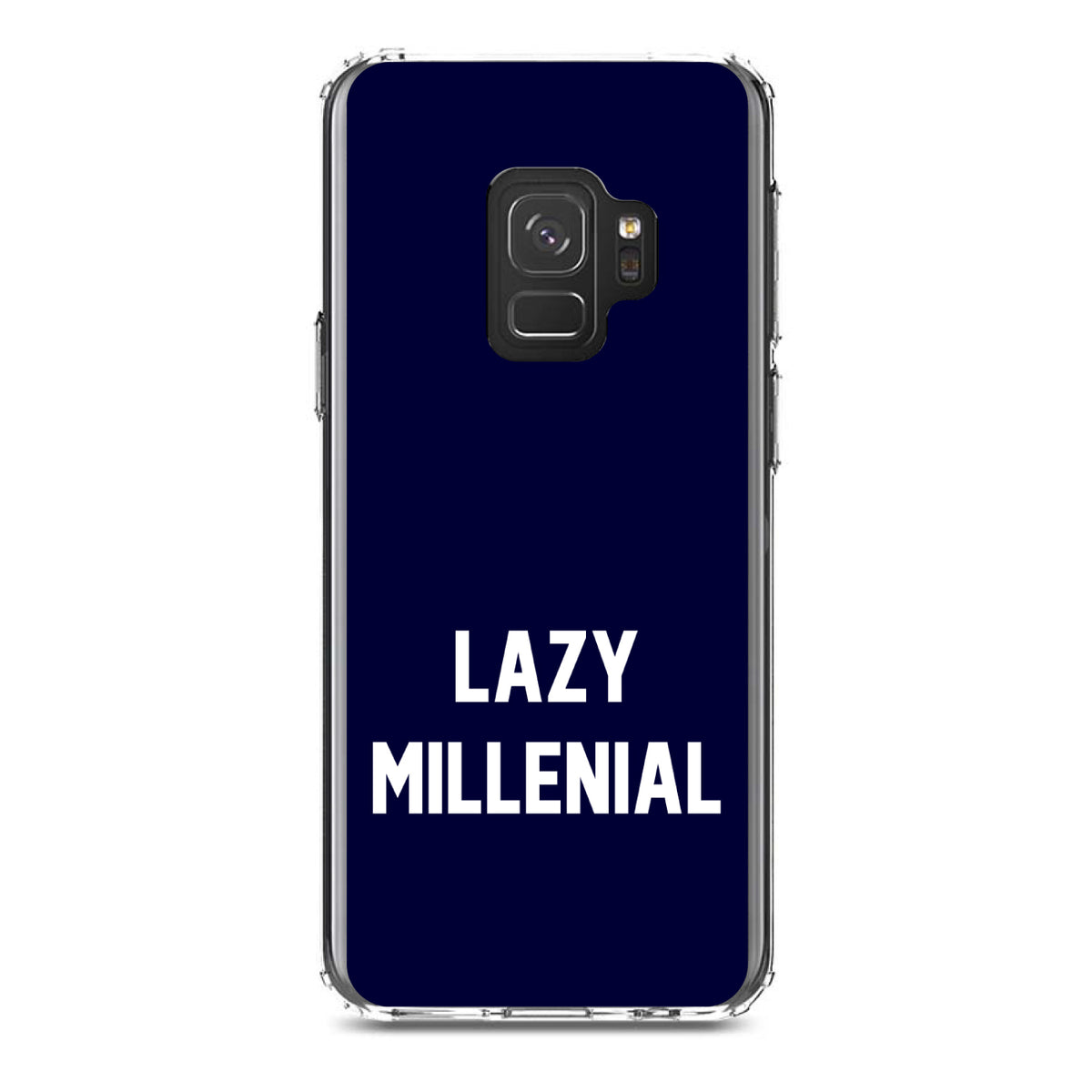 Lazy Millennial, Navy & White Clear Shockproof iPhone Case, view 19