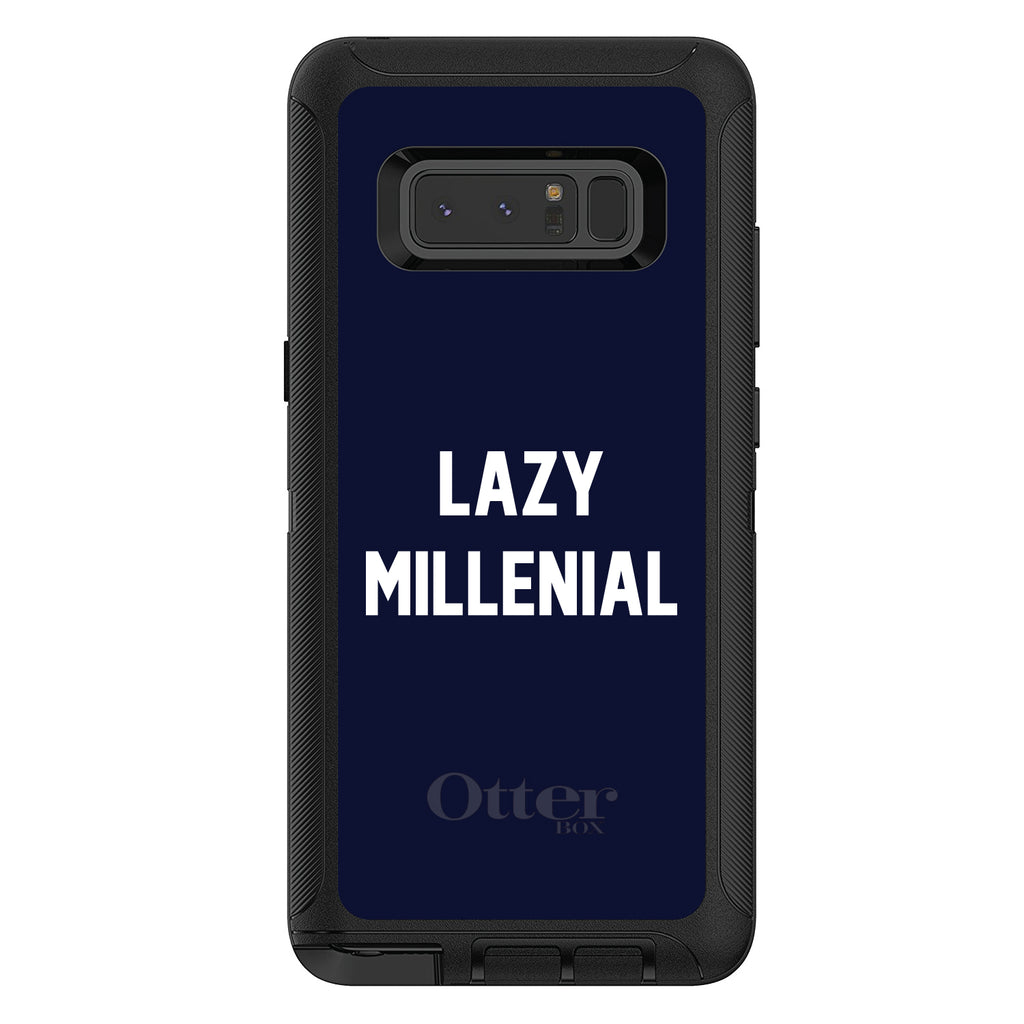 Lazy Millennial, Navy & White OtterBox Defender Case for iPhone & Galaxy, view 17