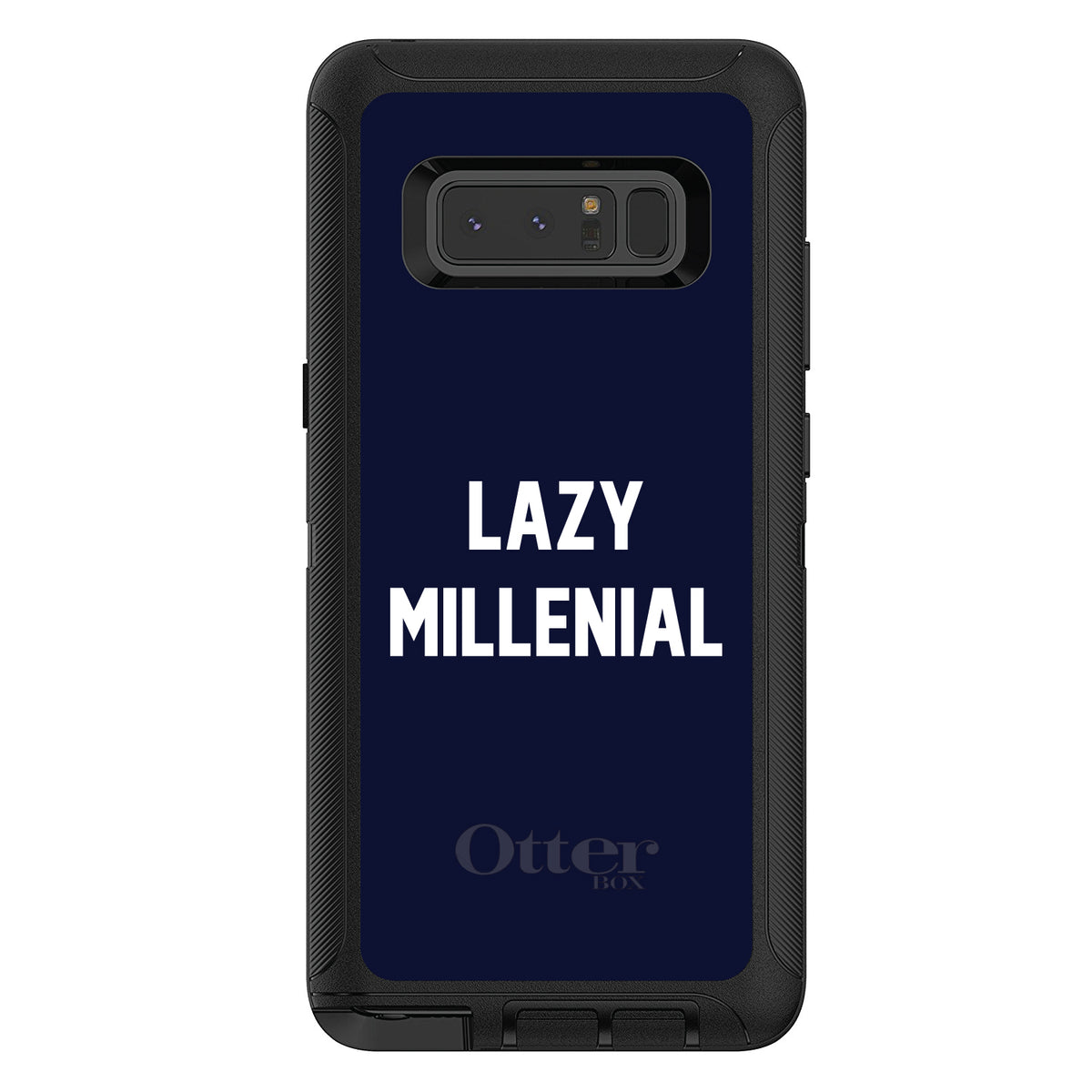 Lazy Millennial, Navy & White OtterBox Defender Case for iPhone & Galaxy, view 17