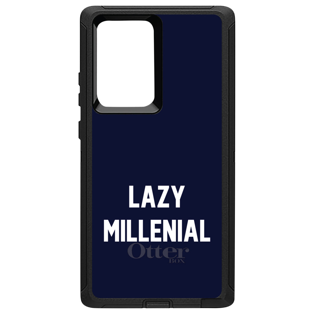 Lazy Millennial, Navy & White OtterBox Defender Case for iPhone & Galaxy, view 13