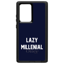 DistinctInk™ OtterBox Defender Series Case for Apple iPhone / Samsung Galaxy / Google Pixel - Lazy Millenial - Navy & White