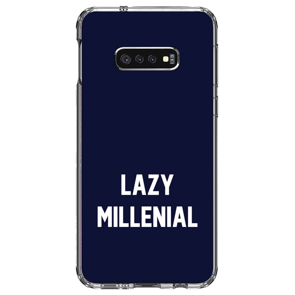 Lazy Millennial, Navy & White Clear Shockproof iPhone Case, view 18