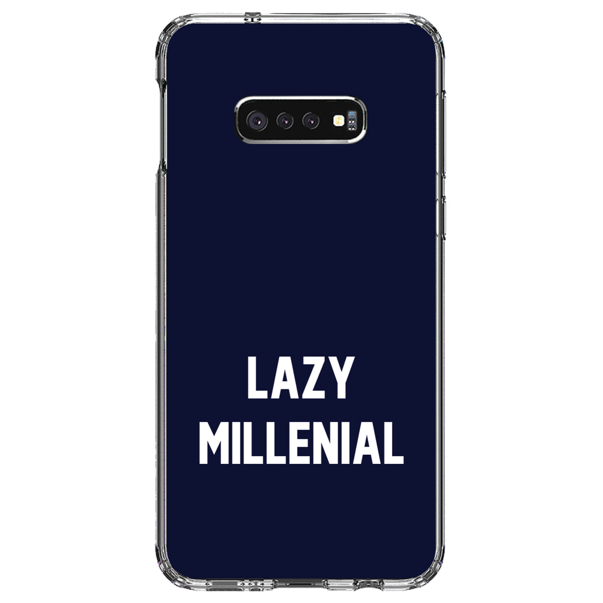 Lazy Millennial, Navy & White Clear Shockproof iPhone Case, view 18