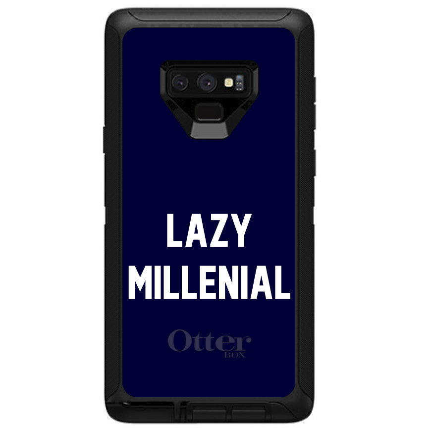 Lazy Millennial, Navy & White OtterBox Defender Case for iPhone & Galaxy, view 16