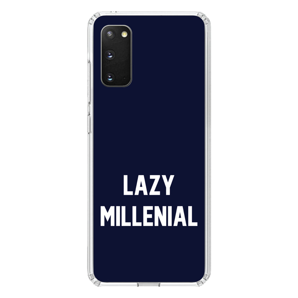 Lazy Millennial, Navy & White Clear Shockproof iPhone Case, view 13