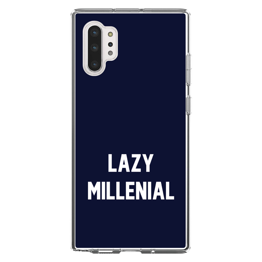 Lazy Millennial, Navy & White Clear Shockproof iPhone Case, view 10
