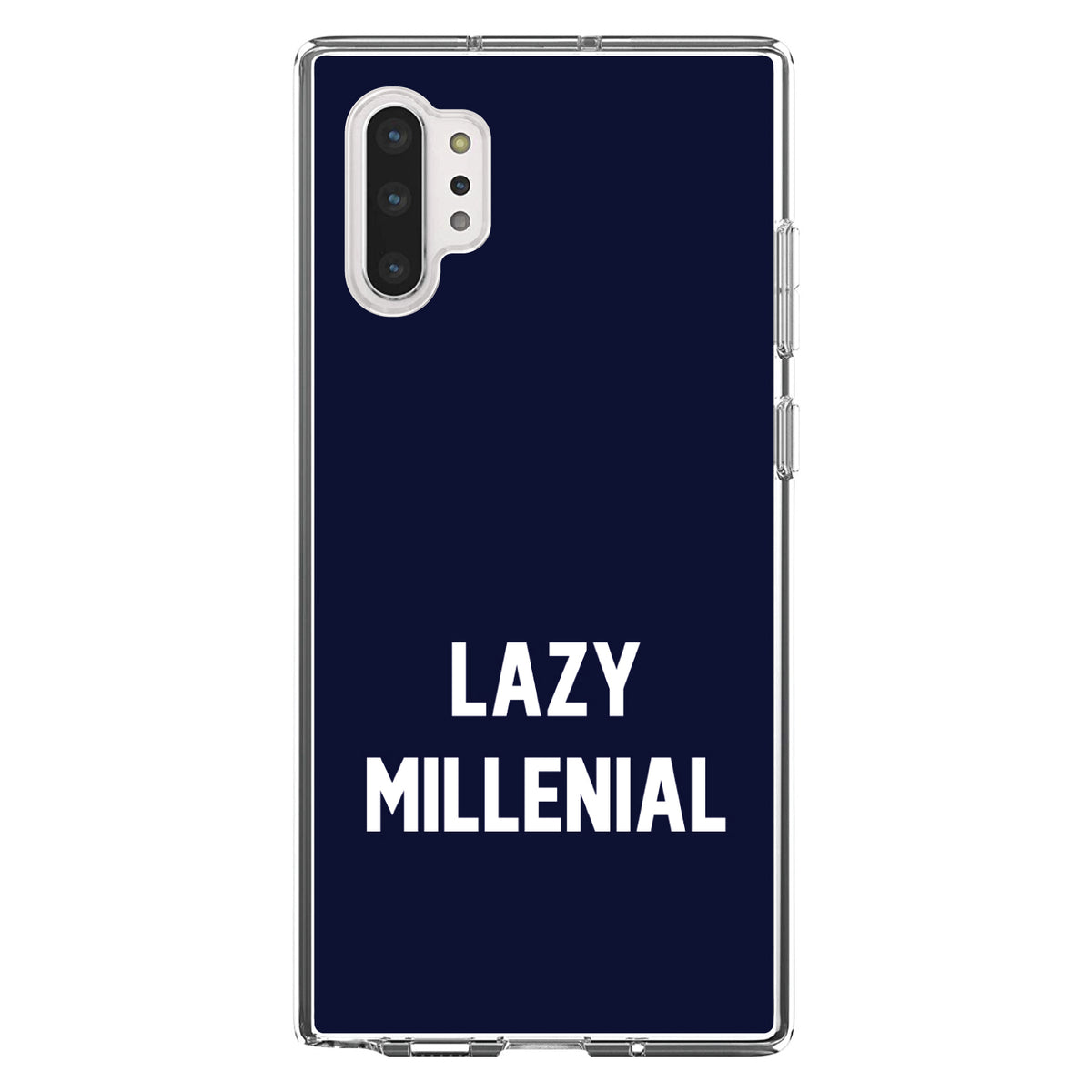 Lazy Millennial, Navy & White Clear Shockproof iPhone Case, view 10