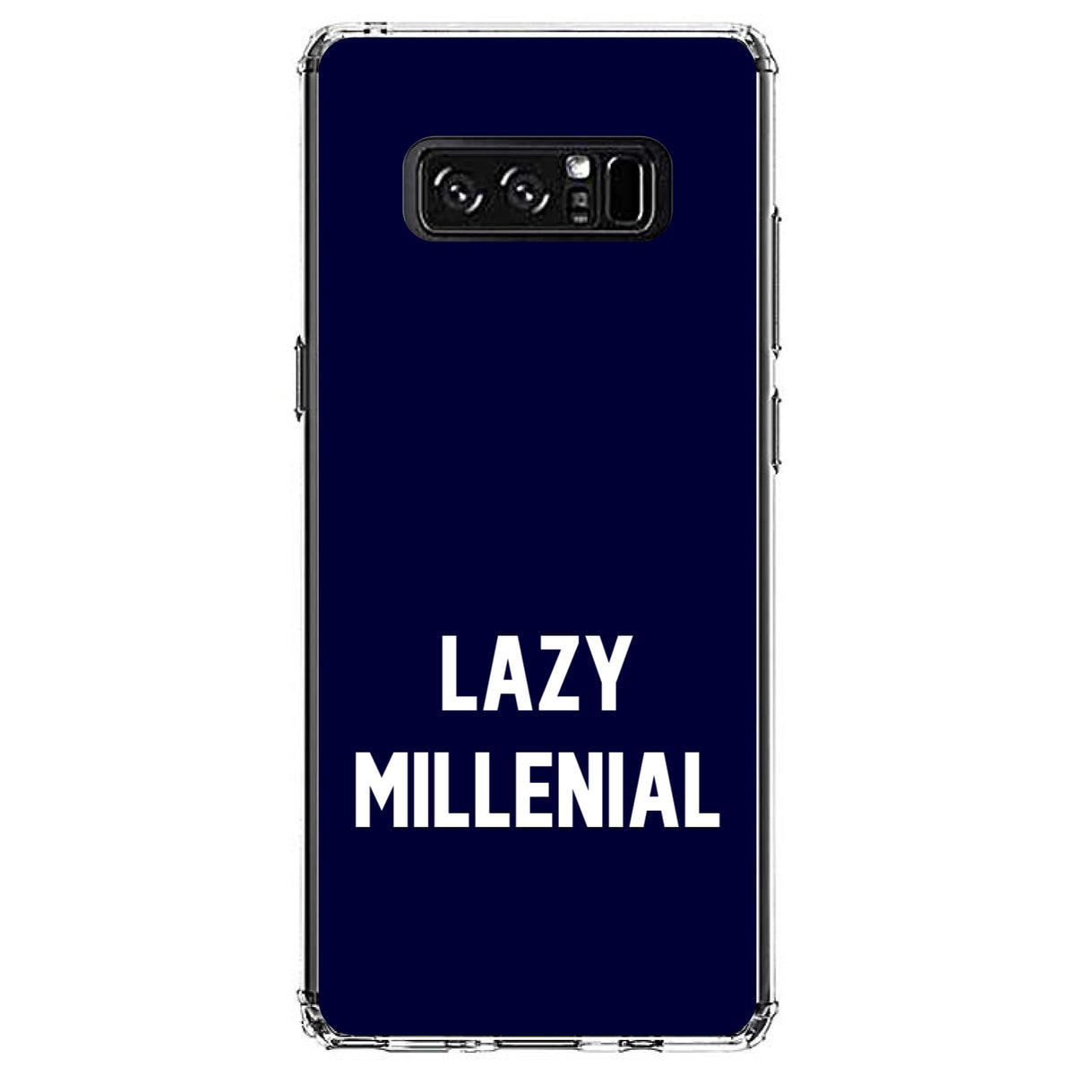 Lazy Millennial, Navy & White Clear Shockproof iPhone Case, view 12
