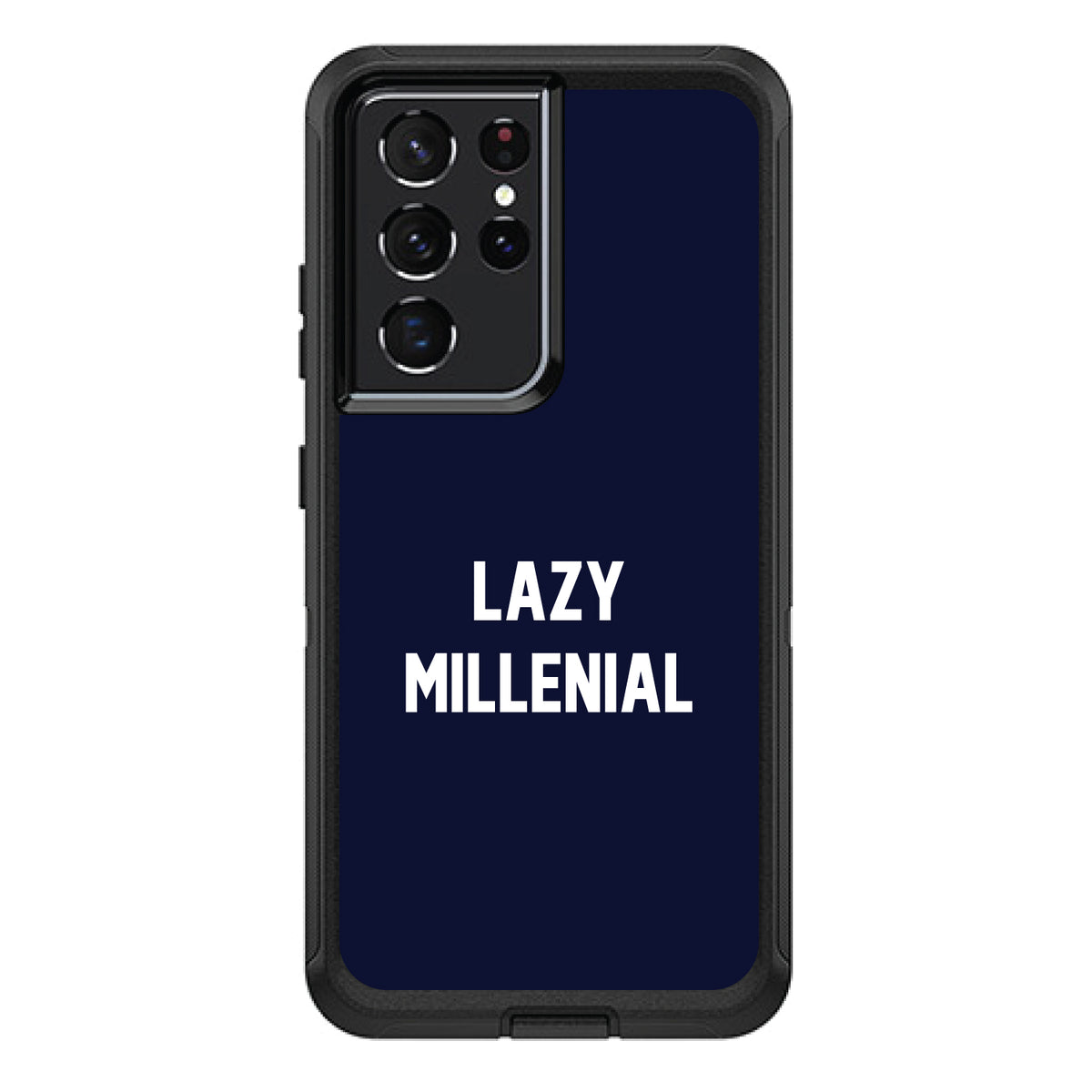 Lazy Millennial, Navy & White OtterBox Defender Case for iPhone & Galaxy, view 7