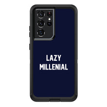 DistinctInk™ OtterBox Defender Series Case for Apple iPhone / Samsung Galaxy / Google Pixel - Lazy Millenial - Navy & White