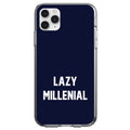 Lazy Millennial, Navy & White Clear Shockproof iPhone Case